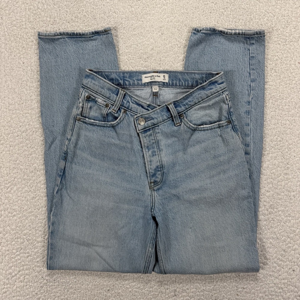 Abercrombie The Dad High Rise Curve Love Jeans Women's 25x29.5 Straight Grunge